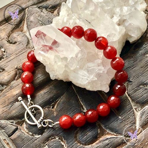 Carnelian Healing Bracelet With Silver Toggle Clasp